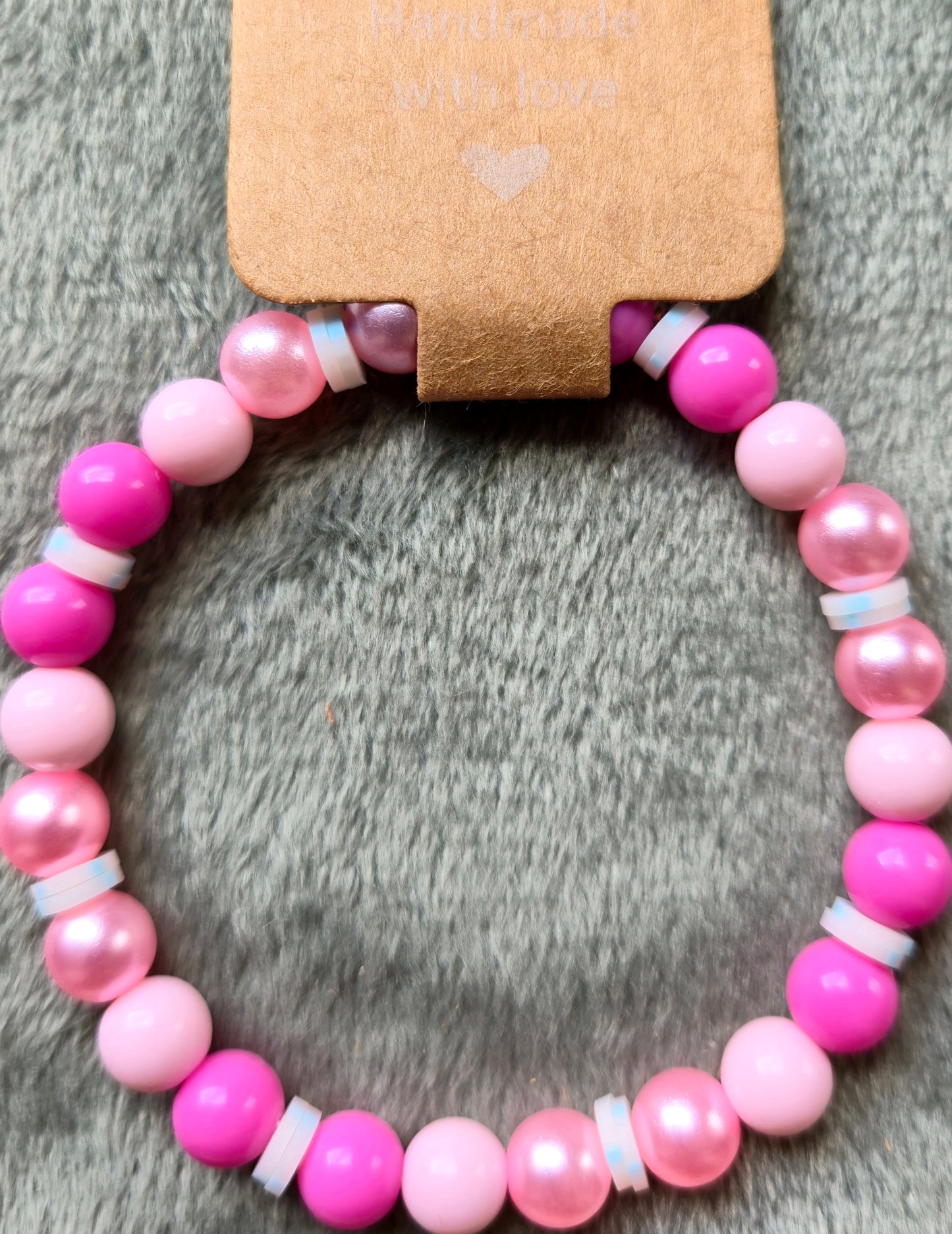 Pink beaded bracelet