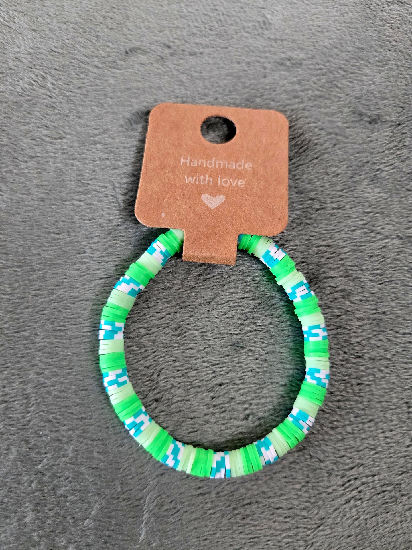 Light green clay beaded bracelet