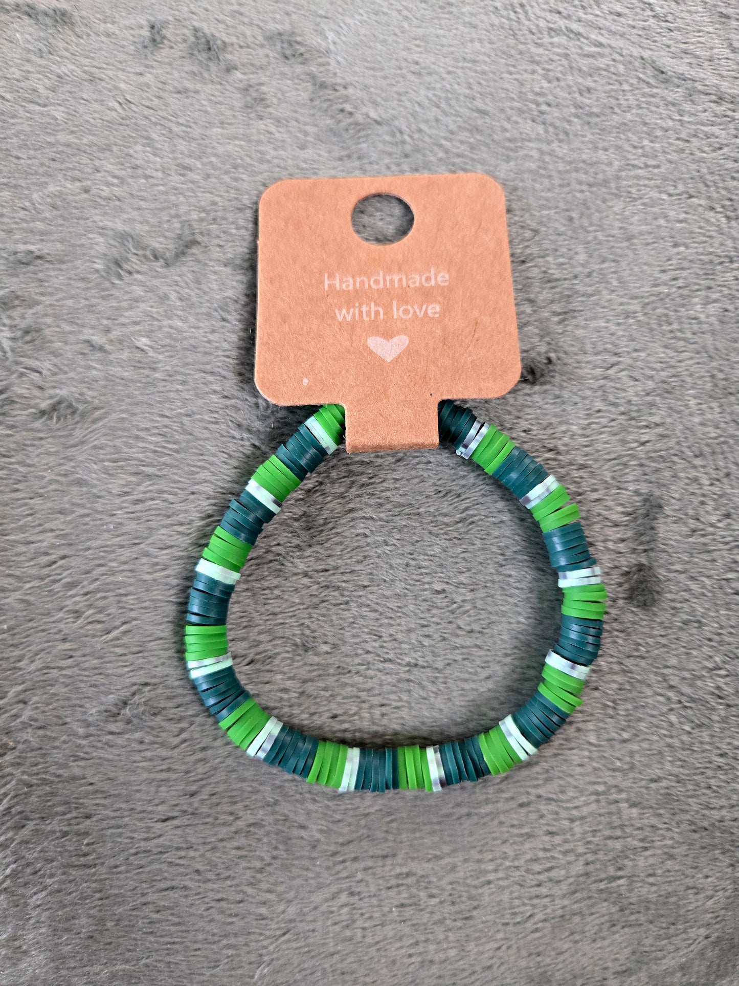 Green clay beaded bracelet