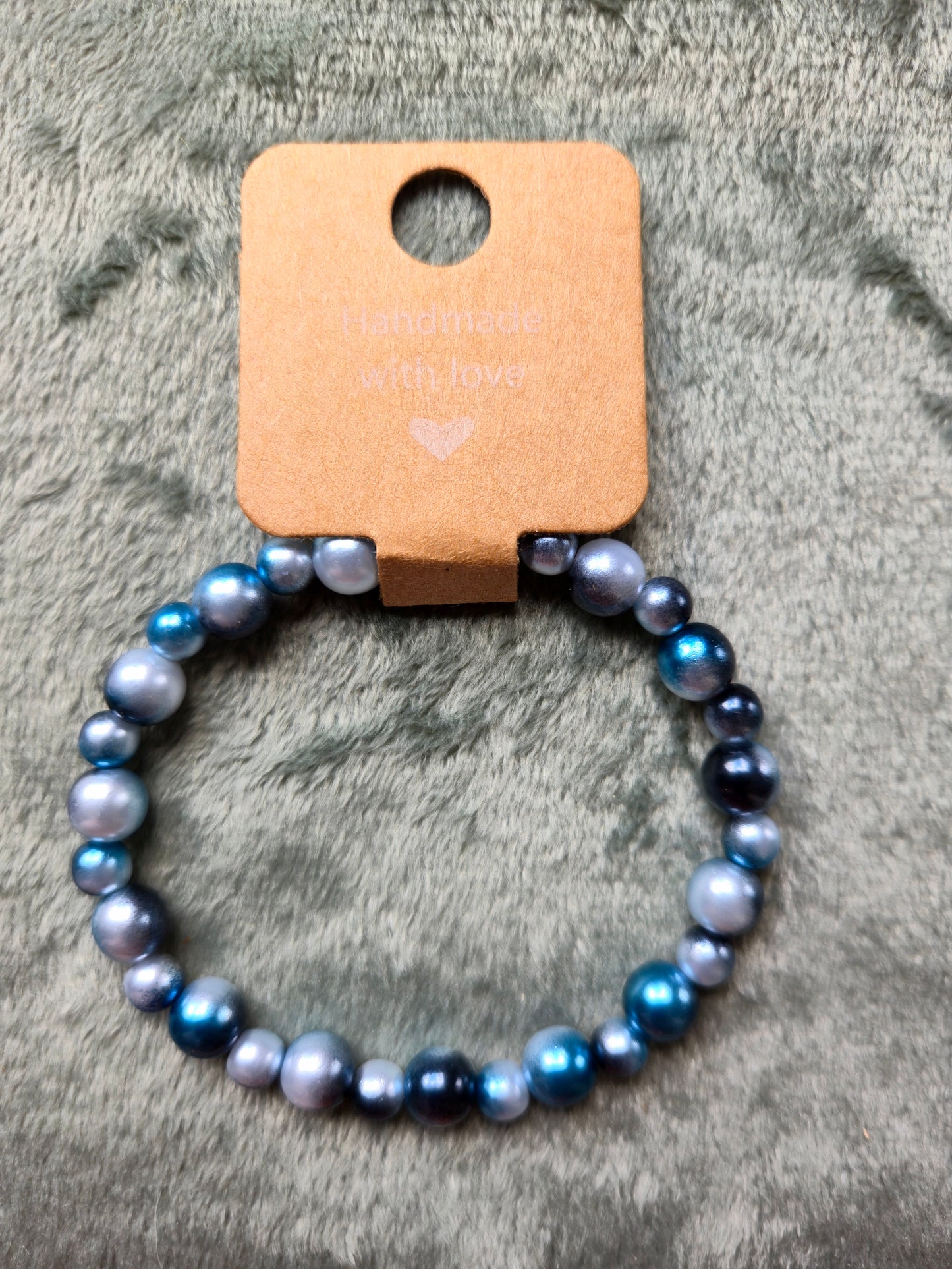 Blue beaded bracelet
