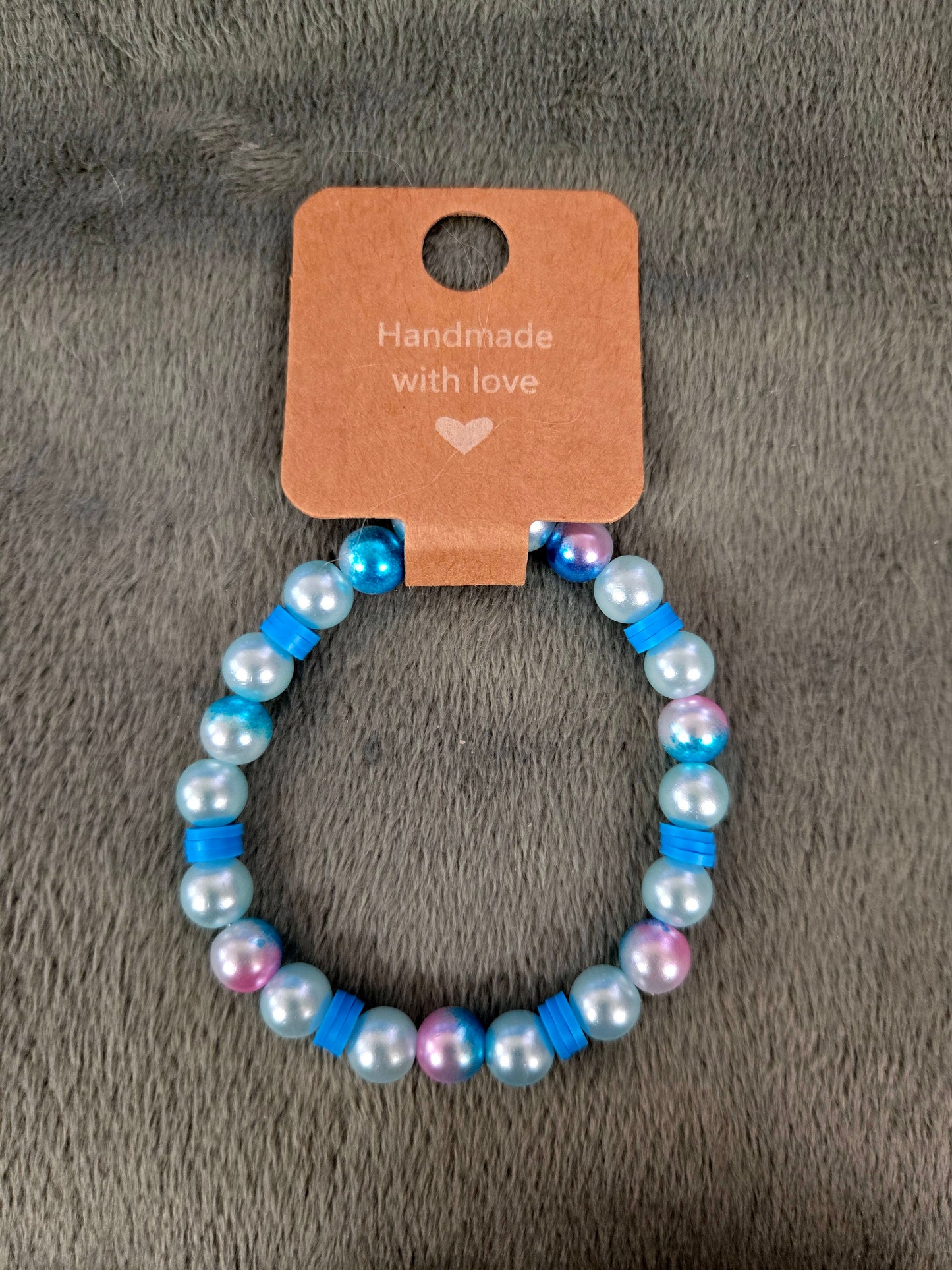 Blue beaded bracelet